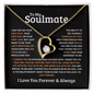 Gold heart-shaped necklace for gold with a sparkling gemstone from ShineOn Fulfillment in black gift box