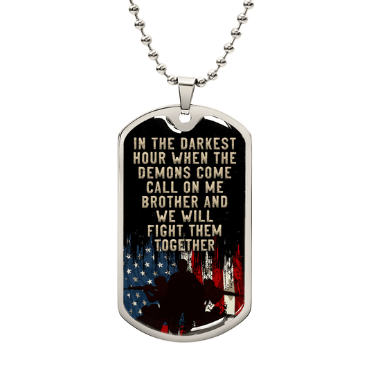 Someone Said Gift necklace dog tag with patriotic American flag and motivational text design