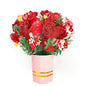 Someone Said Gift Sweet Devotion Flower Bouquet jewelry piece with red roses and green leaves in pink vase