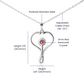 ShineOn Fulfillment tiffany's necklace heart polished stainless steel with red Swarovski crystal pendant