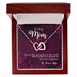 ShineOn Fulfillment personalized interlocking hearts necklace in box with two silver and rose gold hearts and To My Mom card