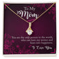 Gold crystal pendant necklace in To My Mom gift box for mothers the only person alluring beauty necklace
