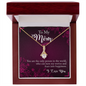 ShineOn Fulfillment gold mom necklace with crystal pendant in mahogany gift box the only person alluring beauty necklace