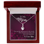 ShineOn Fulfillment To My Mom pendant necklace in wooden gift box with sentiment card the only person alluring beauty necklace