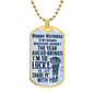 Gold dog tag necklace by Someone Said Gift with romantic message valentine gift for a husband