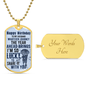 Gold dog tag necklace and keychain by Someone Said Gift with custom text, valentine gift for a husband