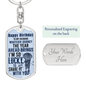 Personalized dog tag keychain with happy birthday message, valentine gift for a husband by Someone Said Gift