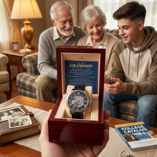 To My Grandson – You Are Loved More Than You Know – Openwork Automatic Watch