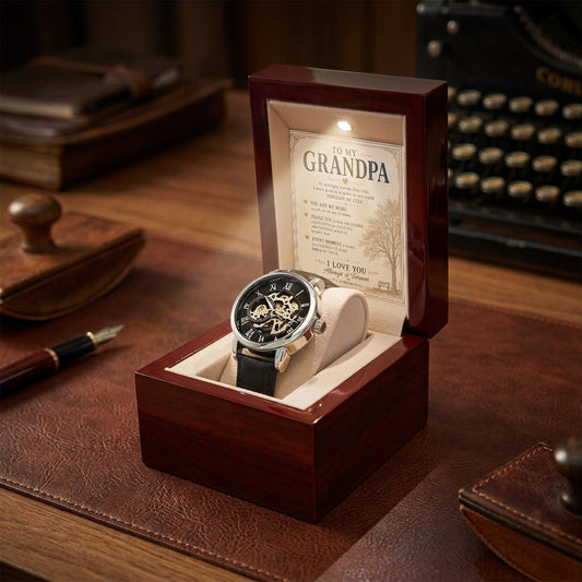 To My Grandpa – Through My Eyes Openwork Automatic Watch
