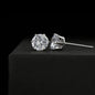 Someone Said Gift classic round Zirconia Earrings in silver setting on black background